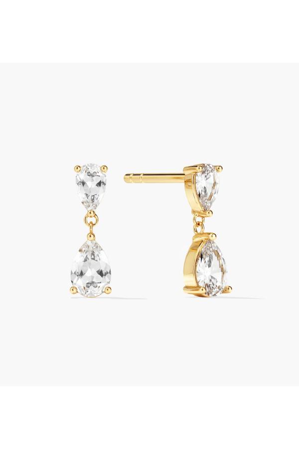 Boond Pear-Drop White Topaz Earrings